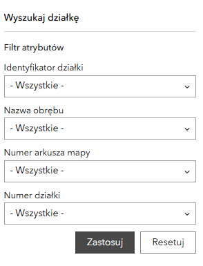 Formatka wyszukiwarki działek
